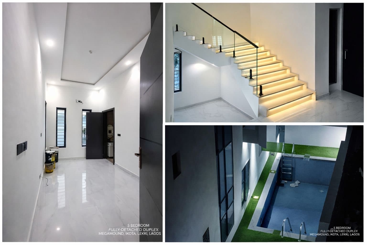 Meadow Suite — Hallway, LED Staircase, and Pool